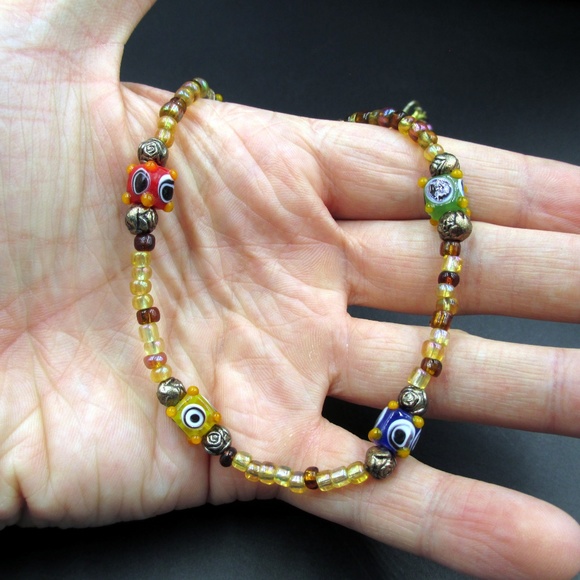 Vintage 17 Inch Odd Beaded Necklace - Picture 3 of 6